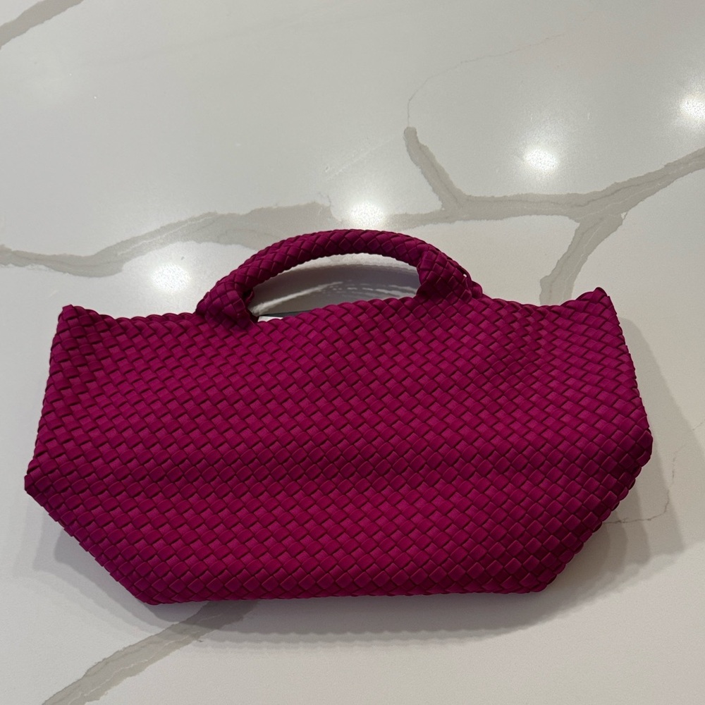 Naghedi Handwoven Clutch in Deep Fuchsia - Picture 4 of 10